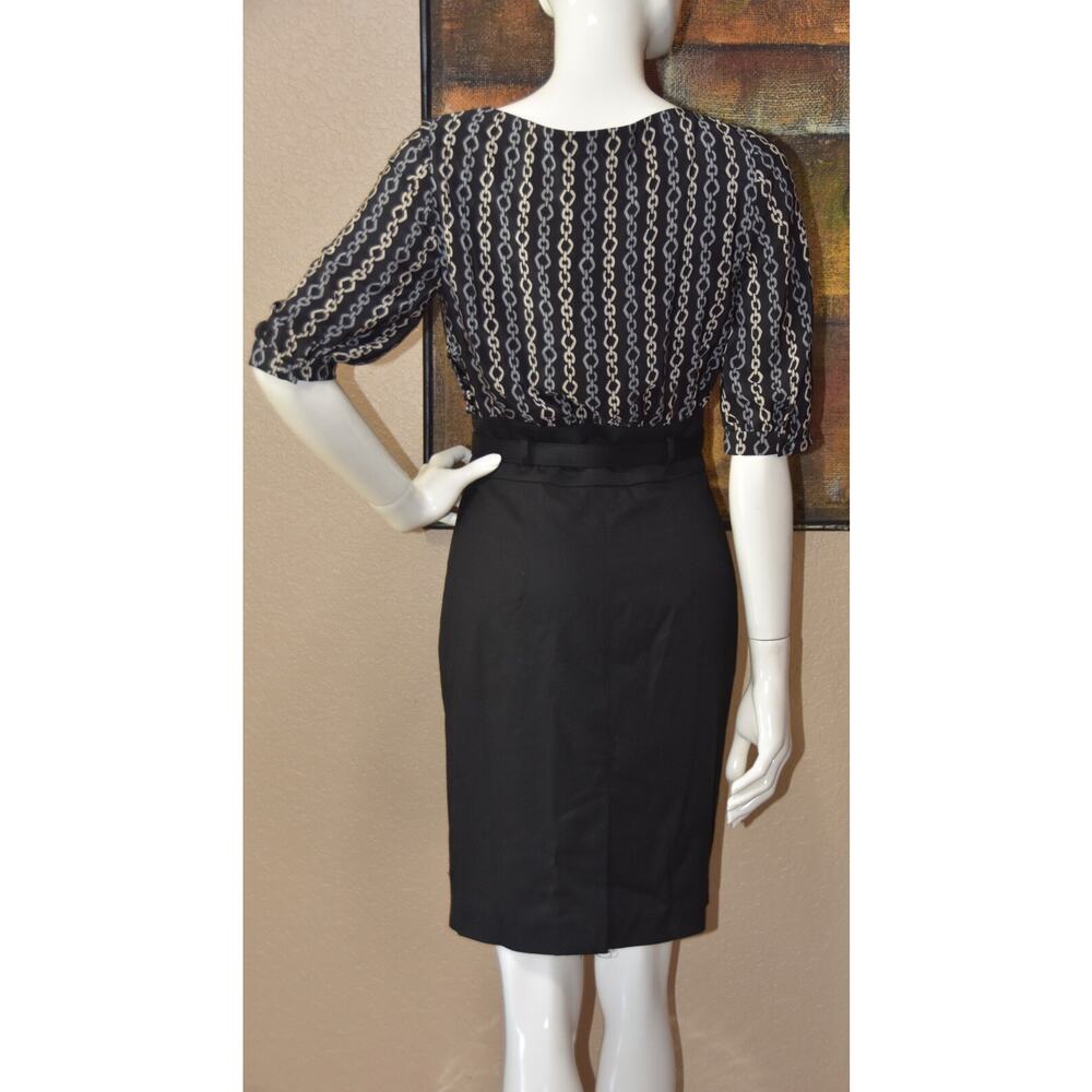 Trina Turk Chain Link Print Designer Business Office Sheath Dress Size 2 NEW!!! - Picture 6 of 7